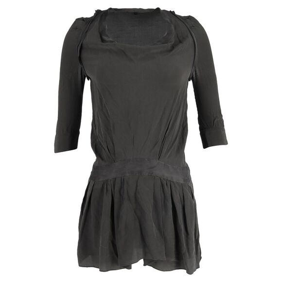 Maje Dresses & Skirts - Maje Robe Mini 3/4 Sleeve Dress in Olive Silk